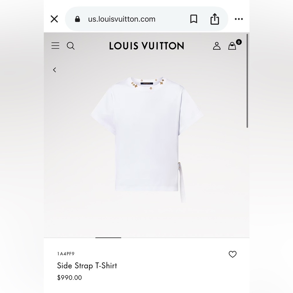 White Short Sleeve Top with Gold Accents - Picture 6 of 6